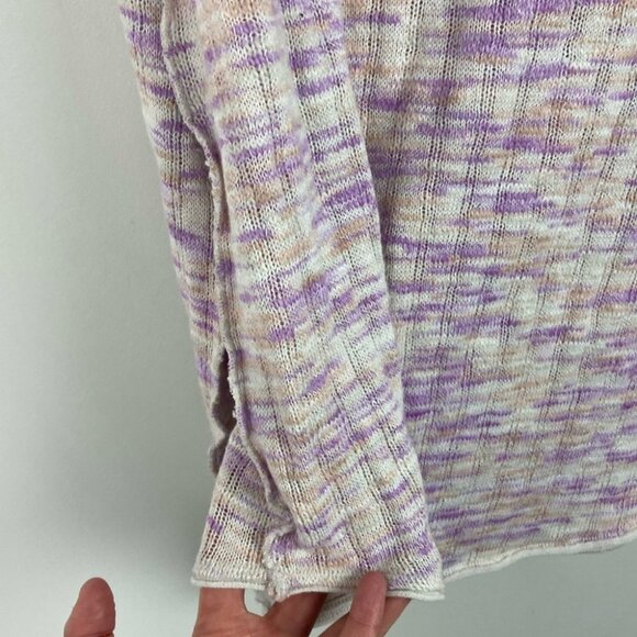 Free People Spaced‎ Out Pink Purple Long Sleeve Sweater  Knit ASOS Thumbholes XL - Picture 7 of 12